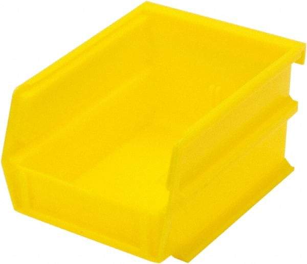 Triton - 5-3/8" Deep, Yellow Polypropylene Hopper Stacking Bin - 3" High x 4-1/8" Wide x 5-3/8" Long - Makers Industrial Supply