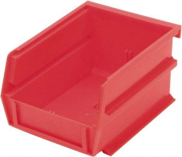 Triton - 5-3/8" Deep, Red Polypropylene Hopper Stacking Bin - 3" High x 4-1/8" Wide x 5-3/8" Long - Makers Industrial Supply