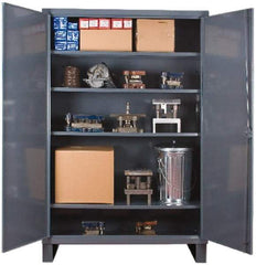 Durham - 4 Shelf Locking Storage Cabinet - Steel, 72" Wide x 24" Deep x 78" High, Gray - Makers Industrial Supply