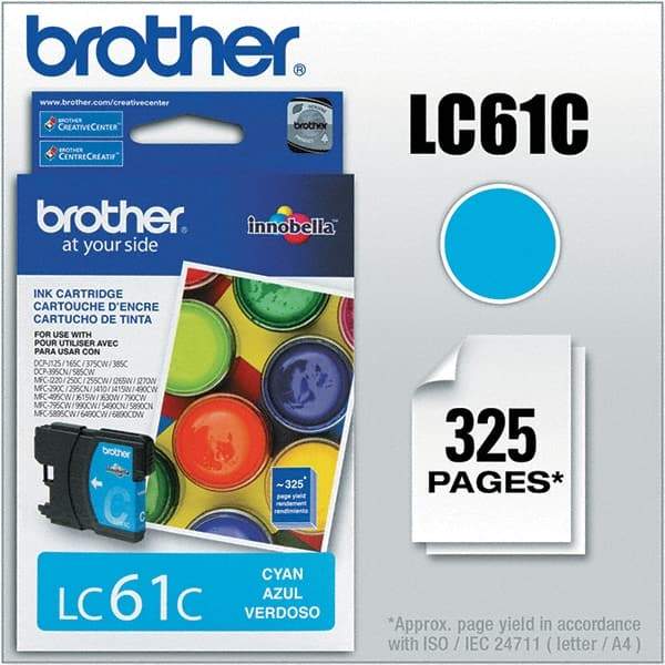 Brother - Cyan Ink Cartridge - Use with Brother DCP-J140W, 165C, 375CW, 385C, 395CN, 585CW, MFC-250C, 255CW, 290C, 295CN, 490CW, 495CW, J615W, 775CW, 790CW, 795CW, 990CW - Makers Industrial Supply