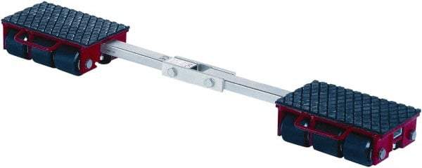 GKS - 19,800 Lb Capacity Steel Machine Dolly - 7.9" Long x 48-1/2" Wide x 4.3" High, 3.3" Wheels - Makers Industrial Supply