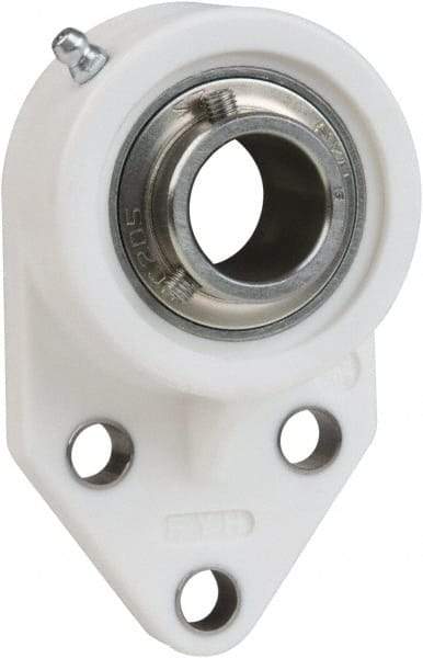 Value Collection - 3/4" ID, 4-1/4" OAL x 1-5/16" OAH 3 Bolt Flange Mounted Bearing - 1,495 Lb Static Cap, 2,877 Lb Dyn Cap, 1-1/2" Btw Mnt Hole Ctrs, 39/64" Base-to-Ctr Ht, Thermoplastic - Makers Industrial Supply