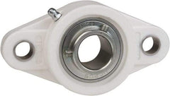 Value Collection - 1-7/16" ID, 6-15/32" OAL x 1-3/4" OAH 2-Bolt Flange Mounted Bearing - 3,462 Lb Static Cap, 5,777 Lb Dyn Cap, 5-1/8" Btw Mnt Hole Ctrs, 3/4" Base-to-Ctr Ht, Thermoplastic - Makers Industrial Supply