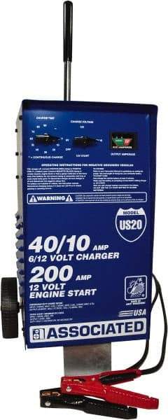 Associated Equipment - 6/12 Volt Automatic Charger - 40 Amps/10 Amps, 200 Starter Amps - Makers Industrial Supply