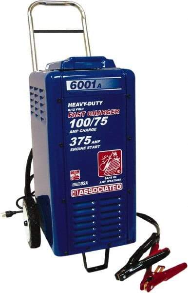 Associated Equipment - 6/12 Volt Battery Charger - 100 Amps/75 Amps, 375 Starter Amps - Makers Industrial Supply