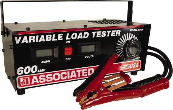 Associated Equipment - 6 to 24 Volt Heavy-Duty Battery Load Tester - 0 to 1,200 CCA Range, 5-1/2' Cable - Makers Industrial Supply