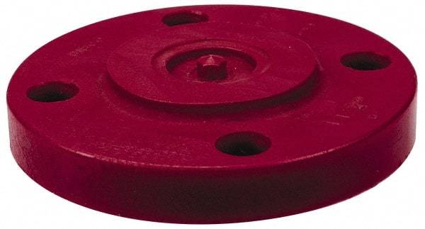 NIBCO - 2" Pipe, 6" OD, PVDF Blind Pipe Flange - Schedule 80, Red - Makers Industrial Supply