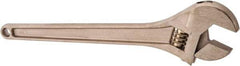 Ampco - 1-11/16" Jaw Capacity, 15" Nonsparking Adjustable Wrench - Aluminum Bronze, Plain Finish - Makers Industrial Supply