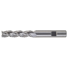 ‎1″ × 1″ × 2-1/4″ × 5″ RHS / RHC Solid Carbide 3-Flute Square End High-Performance Roughing End Mill - Bright