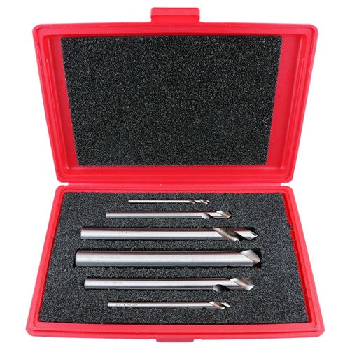 ‎1/4-1 RHS / RHC HSS 90 Degree Radial Point NC Long Length 90° Spotting and Centering Drill Set - Bright - Exact Industrial Supply