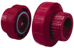 NIBCO - 1-1/2" PVDF Plastic Pipe Threaded Union - Schedule 80, FIPT x FIPT End Connections - Makers Industrial Supply