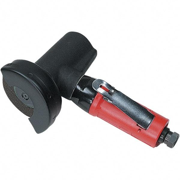 Autobrade Red - 3" Wheel Diam, 20,000 RPM, Pneumatic Cutoff & Cutoff-Grinder Tool - Right Angle Handle, 1/4 NPT Inlet - Makers Industrial Supply