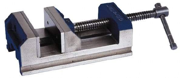 Gibraltar - 6" Jaw Opening Capacity x 2" Throat Depth, Horizontal Drill Press Vise - 6" Wide x 2" High Jaw, Stationary Base, Standard Speed, 11-15/16" OAL x 3-1/2" Overall Height - Makers Industrial Supply