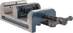 Gibraltar - 4" Jaw Opening Capacity x 1-1/2" Throat Depth, Horizontal Drill Press Vise - 4" Wide Jaw, Stationary Base, Standard Speed, 7-5/16" OAL x 2-11/16" Overall Height - Makers Industrial Supply