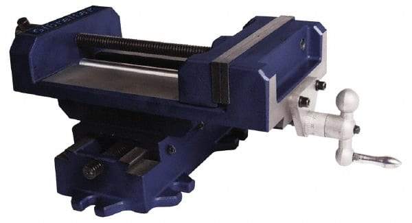 Gibraltar - 8" Jaw Opening Capacity x 2" Throat Depth, Horizontal Drill Press Vise - 8" Wide Jaw, Cross Slide Base, Standard Speed, 8" OAL x 7-1/4" Overall Height, Cast Iron - Makers Industrial Supply