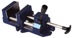 Gibraltar - 4" Jaw Opening Capacity x 1-3/8" Throat Depth, Horizontal Drill Press Vise - 4" Wide Jaw, Stationary Base, Standard Speed, 11-3/16" OAL x 3.719" Overall Height, Cast Iron - Makers Industrial Supply