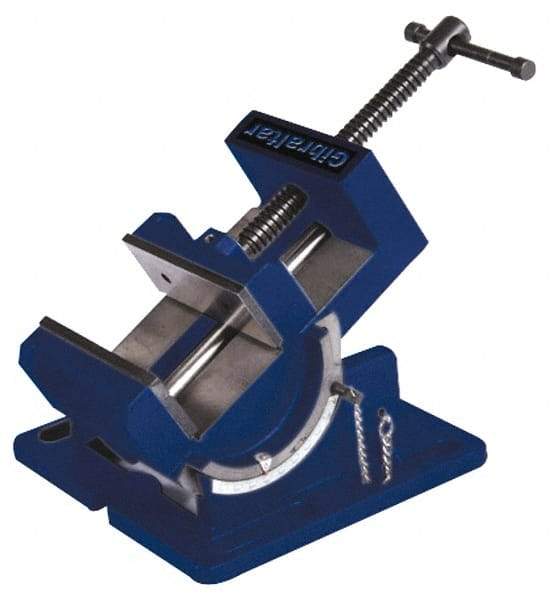 Gibraltar - 3" Jaw Width, 3" Jaw Opening Capacity, Angle Stationary Machine Vise - Manual Operation, 1 Station, 8-5/8" Long x 4-1/8" High x 1-1/8" Deep, 1-1/8" Jaw Height - Makers Industrial Supply