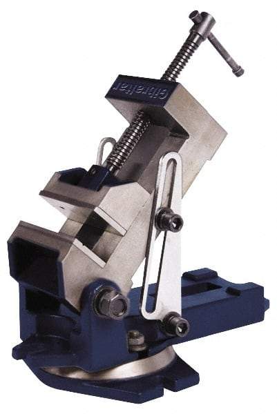 Gibraltar - 4" Jaw Width, 4" Jaw Opening Capacity, Angle Swivel Machine Vise - Manual Operation, 1 Station, 12" Long x 6-1/4" High x 1-1/8" Deep, 1-1/8" Jaw Height - Makers Industrial Supply