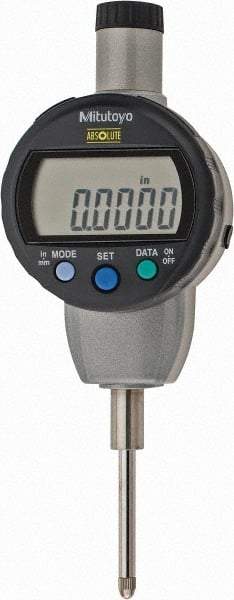 Mitutoyo - 0 to 1" Range, 0.0005" Graduation, Electronic Drop Indicator - Flat Back, Accurate to 0.001", English & Metric System, LCD Display - Makers Industrial Supply