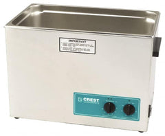 CREST ULTRASONIC - Bench Top Water-Based Ultrasonic Cleaner - 7 Gal Max Operating Capacity, Stainless Steel Tank, 368.3mm High x 533.4mm Long x 323.85mm Wide, 117 Input Volts - Makers Industrial Supply