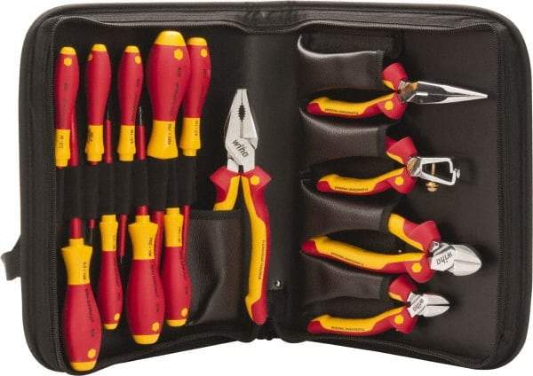 Wiha - 14 Piece Insulated Hand Tool Set - Comes in Zippered Case - Makers Industrial Supply