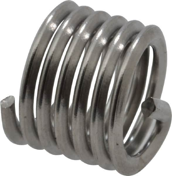 Heli-Coil - M4x0.70 Metric Coarse, 6mm OAL, Free Running Helical Insert - 6-1/8 Free Coils, Tanged, 304 Stainless Steel, Bright Finish, 1-1/2D Insert Length - Makers Industrial Supply