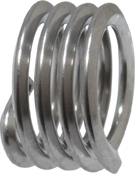 Heli-Coil - M6x1.00 Metric Coarse, 6mm OAL, Free Running Helical Insert - 4 Free Coils, Tanged, 304 Stainless Steel, Bright Finish, 1D Insert Length - Exact Industrial Supply