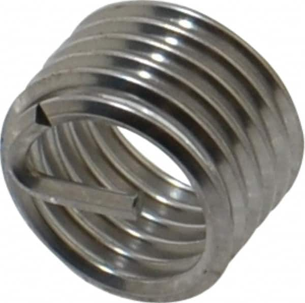 Heli-Coil - M8x1.00 Metric Fine, 8mm OAL, Free Running Helical Insert - 5-7/8 Free Coils, Tanged, 304 Stainless Steel, Bright Finish, 1D Insert Length - Makers Industrial Supply