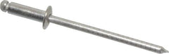 RivetKing - Size 44 Dome Head Stainless Steel Open End Blind Rivet - Stainless Steel Mandrel, 0.188" to 1/4" Grip, 1/4" Head Diam, 0.129" to 0.133" Hole Diam, 0.4" Length Under Head, 1/8" Body Diam - Makers Industrial Supply