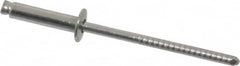 RivetKing - Size 46 Dome Head Stainless Steel Open End Blind Rivet - Stainless Steel Mandrel, 0.313" to 3/8" Grip, 1/4" Head Diam, 0.129" to 0.133" Hole Diam, 0.525" Length Under Head, 1/8" Body Diam - Makers Industrial Supply