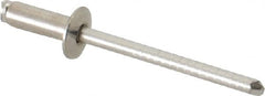 RivetKing - Size 54 Dome Head Stainless Steel Open End Blind Rivet - Stainless Steel Mandrel, 0.188" to 1/4" Grip, 0.312" Head Diam, 0.16" to 0.164" Hole Diam, 0.425" Length Under Head, 5/32" Body Diam - Makers Industrial Supply