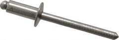 RivetKing - Size 64 Dome Head Stainless Steel Open End Blind Rivet - Stainless Steel Mandrel, 0.188" to 1/4" Grip, 3/8" Head Diam, 0.192" to 0.196" Hole Diam, 0.45" Length Under Head, 3/16" Body Diam - Makers Industrial Supply