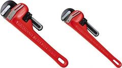 Paramount - 2 Piece, 0" to 1" & 0" to 2", Straight Pipe Wrench Set - Inch Measurement Standard - Makers Industrial Supply