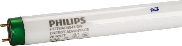 Philips - 28 Watt Fluorescent Tubular Medium Bi-Pin Lamp - 4,100°K Color Temp, 2,700 Lumens, T8, 24,000 hr Avg Life - Makers Industrial Supply