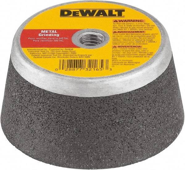 DeWALT - 5" Diam x 2" Thick, 16 Grit Surface Grinding Wheel - Aluminum Oxide/Silicon Carbide Blend, Type 11, Coarse Grade, 7,000 Max RPM, Resinoid Bond, One-Side Recess - Makers Industrial Supply