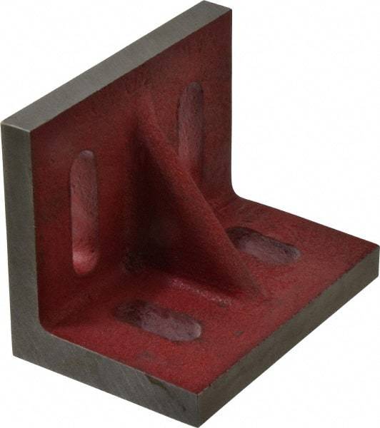 Suburban Tool - 4-1/2" Wide x 3" Deep x 3-1/2" High Cast Iron Machined Angle Plate - Standard Plate, Through-Slots on Surface, Single Web, 9/16" Thick, Single Plate - Makers Industrial Supply