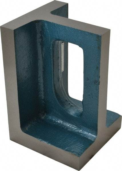 Interstate - 1 Hole, 6" High x 4" Wide x 4" Deep, Right Angle Iron - Semi-Steel, Machined, Parallel to within 0.003" per 6", Square to within 0.004" per 6" - Makers Industrial Supply