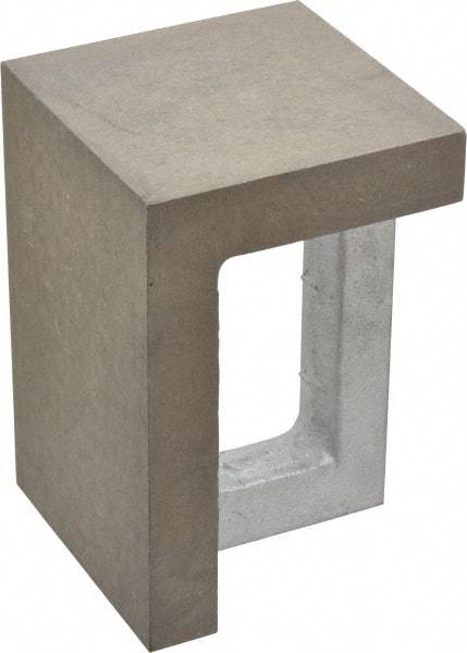 Interstate - 1 Hole, 6" High x 4" Wide x 4" Deep, Right Angle Iron - Semi-Steel, Precision Ground, Parallel & Square to within 0.0018" per 6" - Makers Industrial Supply