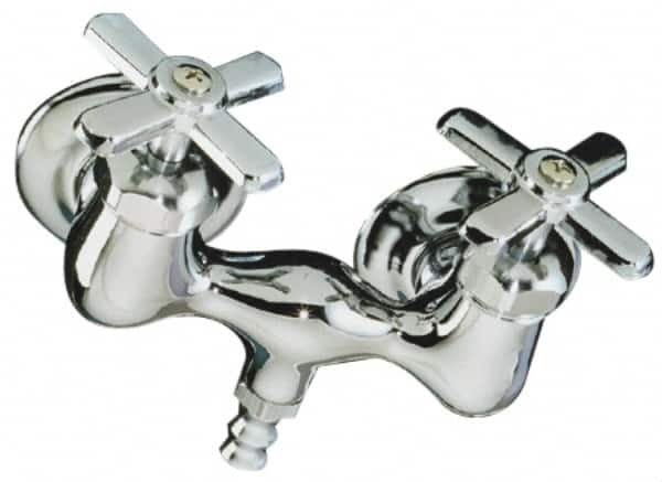 B&K Mueller - Exposed, Two Handle, Chrome Coated, Brass, Bath Faucet - Cross Handles, 3-3/8 Inch Mounting Centers, Brass Handles - Makers Industrial Supply