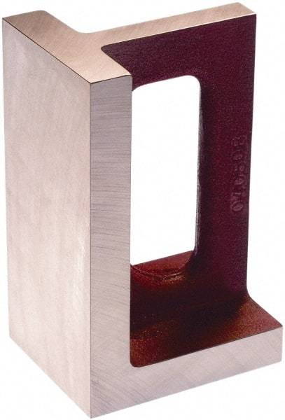 Suburban Tool - 1 Hole, 16" High x 8" Wide x 9" Deep, Right Angle Iron - Cast Iron, Precision Ground, 1-3/8" Thick, Parallel to within 0.00025" per 6", Square to within 0.0005" per 6" - Makers Industrial Supply