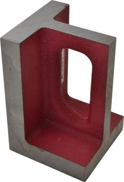 Suburban Tool - 1 Hole, 6" High x 4" Wide x 4" Deep, Right Angle Iron - Cast Iron, Machined, 7/8" Thick, Parallel & Square to within 0.002" per 6" - Makers Industrial Supply