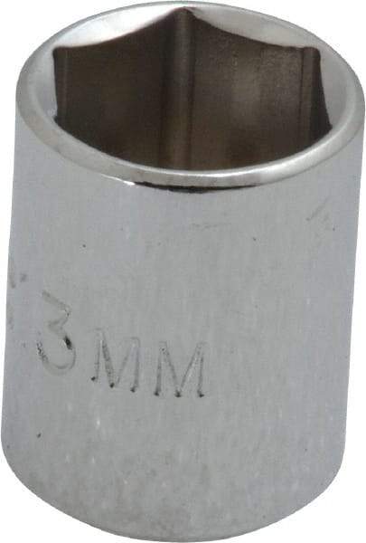 Proto - 1/4" Drive, Standard Hand Socket - 6 Points, 7/8" OAL, Chrome Finish - Makers Industrial Supply