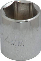 Proto - 1/4" Drive, Standard Hand Socket - 6 Points, 7/8" OAL, Chrome Vanadium, Chrome Finish - Makers Industrial Supply