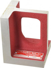 Suburban Tool - 1 Hole, 5" High x 3-3/4" Wide x 4" Deep, Right Angle Iron - Cast Iron, Precision Ground, 3/4" Thick, Parallel to within 0.00025" per 6", Square to within 0.0005" per 6" - Makers Industrial Supply