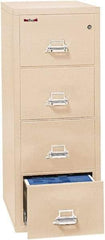 FireKing - 20.81" Wide x 52-3/4" High x 31-9/16" Deep, 4 Drawer Vertical File - Steel, Parchment - Makers Industrial Supply