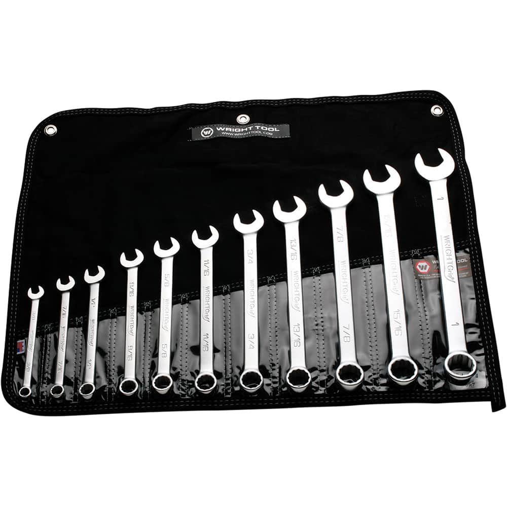 Wright Tool & Forge - 11 Pc, 3/8 - 1", 12-Point Combination Wrench Set - Exact Industrial Supply