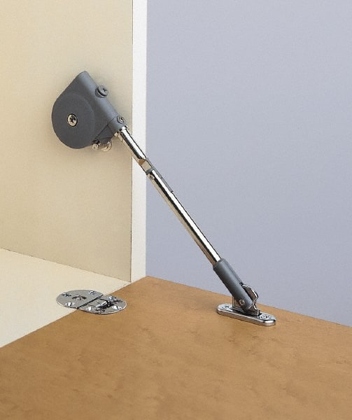 Door Damper: 4.25 lb Load Capacity Plastic, Steel & Zinc Alloy, Nickel-Plated