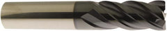 Accupro - 1/4", 4 Flute, Single End, Solid Carbide, 0.015" Corner Radius End Mill - 2-1/2" OAL, 40° Helix, Right Hand Flute, 3/4" LOC, Right Hand Cut - Makers Industrial Supply