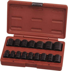 Paramount - 16 Piece 1/2" Drive Standard Impact Socket Set - 6 Points, 10 to 27mm, Metric Measurement Standard - Makers Industrial Supply