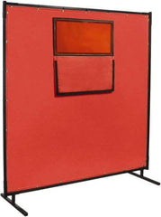 Steiner - 6 Ft. Wide x 6 Ft. High x 1 Inch Thick, Fiberglass Welding Welding Screen Kit - Red - Makers Industrial Supply